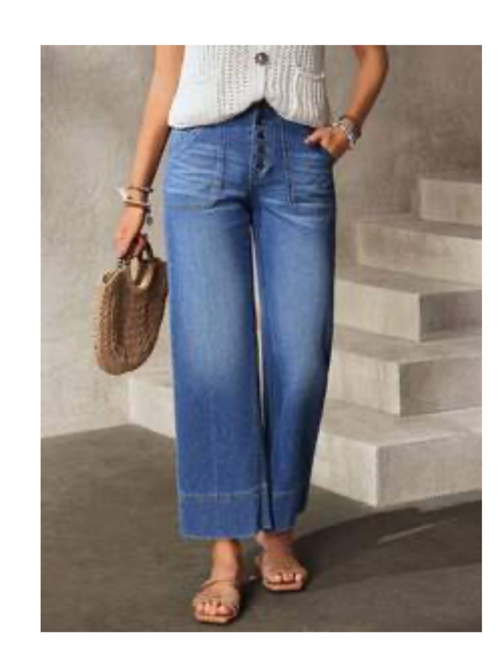 Emery Rose Button-Fly Jeans